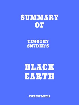 cover image of Summary of Timothy Snyder's Black Earth